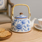 Blue Orchid Ceramic Tea Kettle