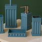 Traditional Contemporary 5 Piece Bathroom Set - Blue