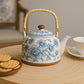 Blue Orchid Ceramic Tea Kettle