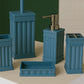 Traditional Contemporary 5 Piece Bathroom Set - Blue